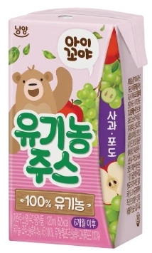 남양 아오꼬야 유기농주스 사과 포도 120ml 제품 이미지