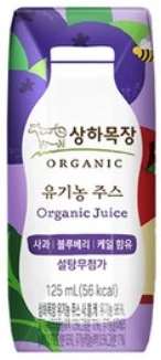 매일 상하목장 유기농주스 사과 블루베리 케일 125ml 제품 이미지