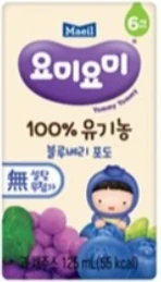 매일 요미요미 유기농 블루베리 포도 125ml 제품 이미지
