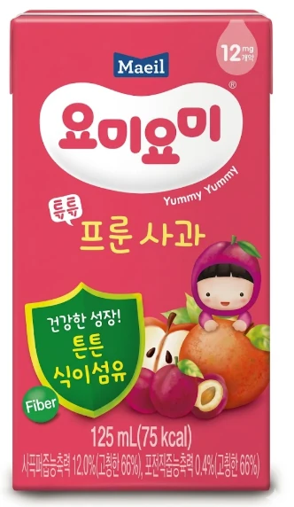 매일 요미요미 튼튼 프룬 사과 125ml 제품 이미지