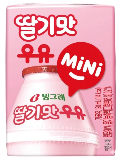 빙그레 딸기맛우유 미니 120ml 제품 이미지