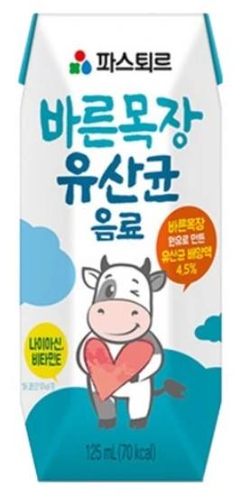 파스퇴르 바른목장 유산균 음료 125ml 제품 이미지