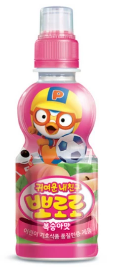 팔도 귀여운 내친구 뽀로로 복숭아맛 235ml 제품 이미지